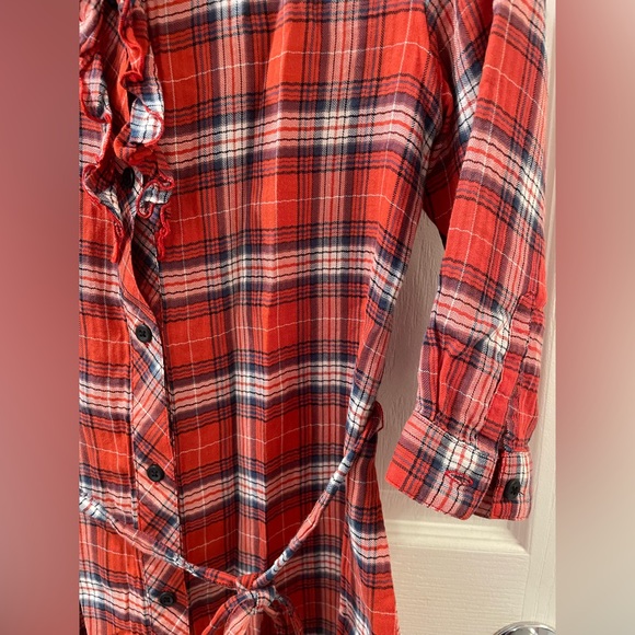 Uniqlo Shirt Collection Tunic Shirt dress red plaid - Picture 5 of 10